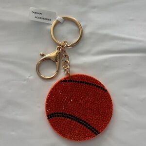 Sparkling Orange Baseball Keychain/Bag Charm
